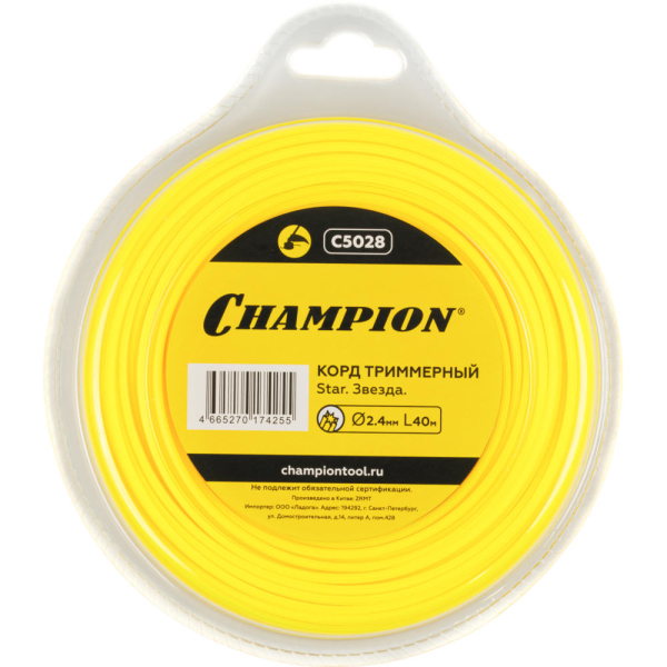 Леска CHAMPION Star 2,4*40 м (звезда)   C5028