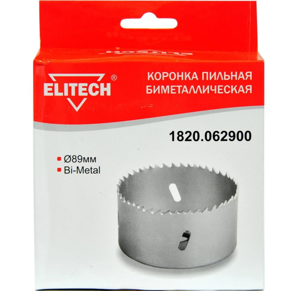 Цифенбор биметаллический ELITECH 89 мм   1820.062900