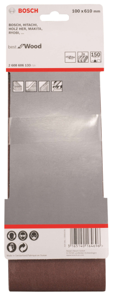 Шкурка BOSCH   100*610  Р-150 (уп. 3шт)  2.608.606.133