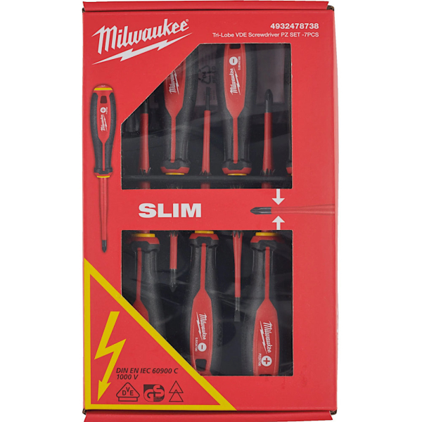 Набор отверток Milwaukee диэлектрические VDE с трехгранной рукояткой 7 шт