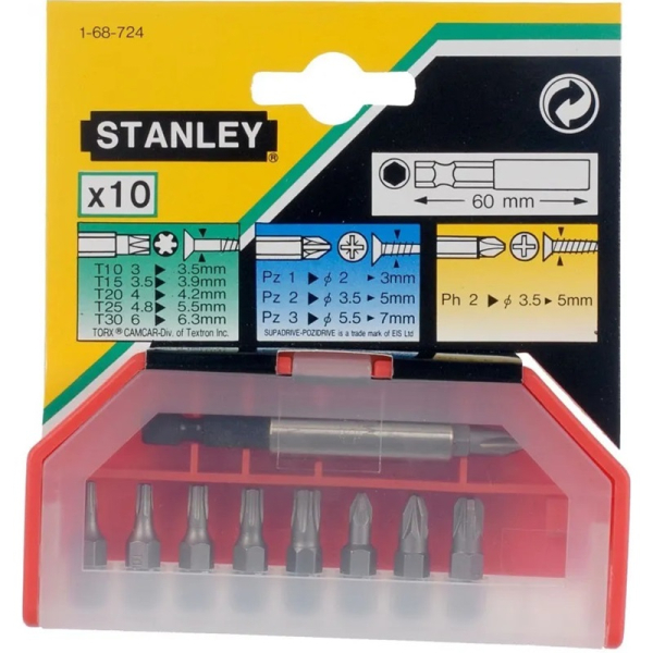 Набор бит STANLEY 10 предметов     1-68-724