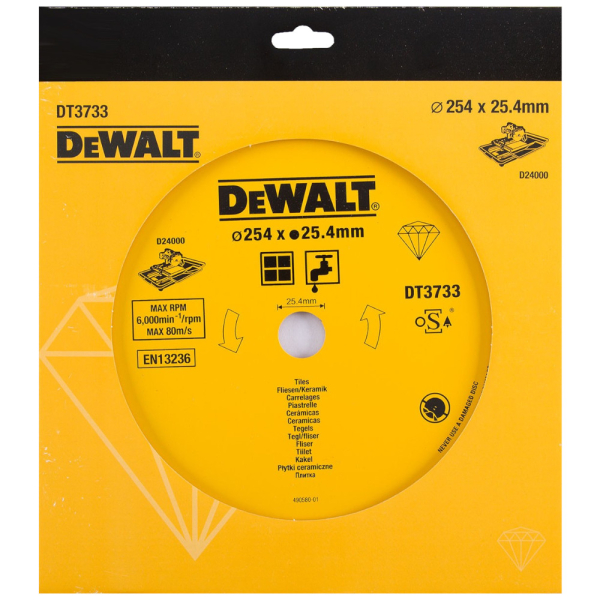 Диск алмазный DEWALT DT 3733 254*25,4 мм сплошной