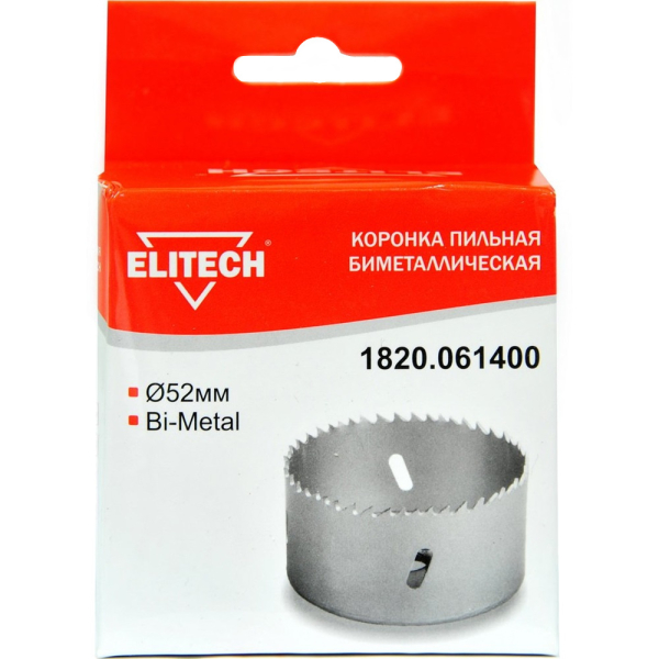 Цифенбор биметаллический ELITECH 52 мм   1820.061400