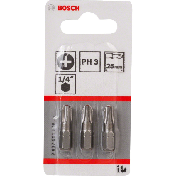 Набор бит BOSCH из 3 штук PH3 25мм     2.607.001.515