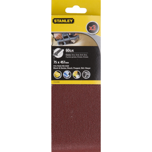 Лента шлифовальная STANLEY 75*457 K-60   STA33096