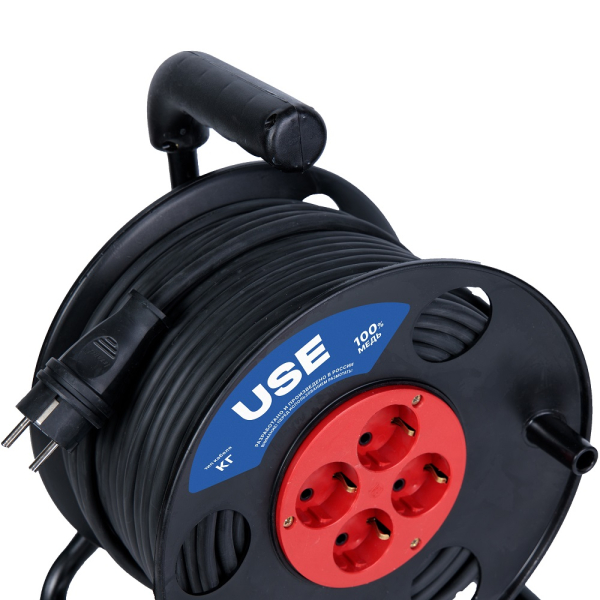 Удлинитель силовой USE КГ 4000 Вт 20м на катушке с заземлением   USE303-038