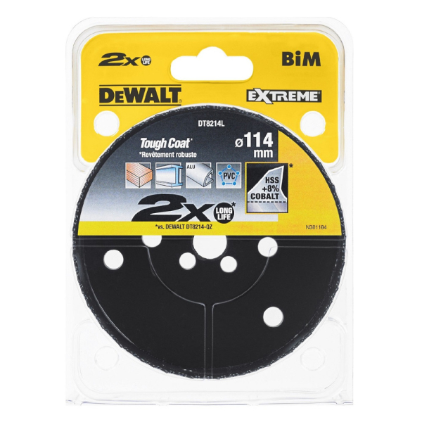 Цифенбор с карбидным покрытием DEWALT DT 8214 L 114*46 мм