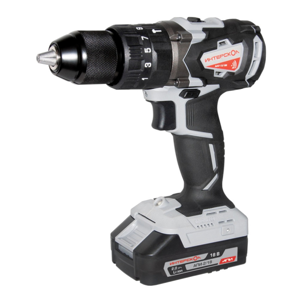 Дрель аккумуляторная Интерскол ДАУ-13/18В АПИ кейс 2,0Ач