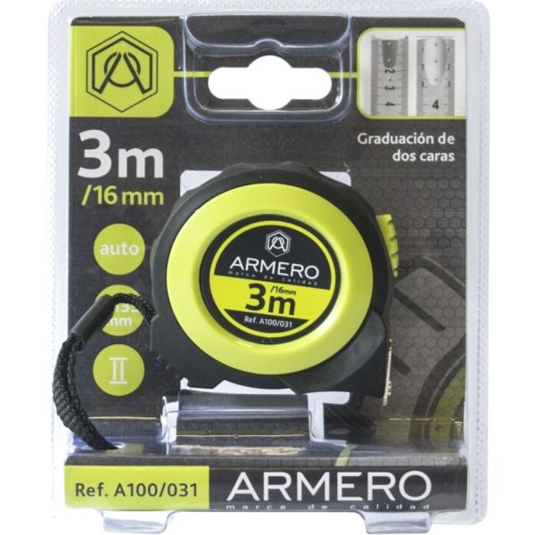 Рулетка ARMERO с автоблокировкой 3м*16мм     A100/031