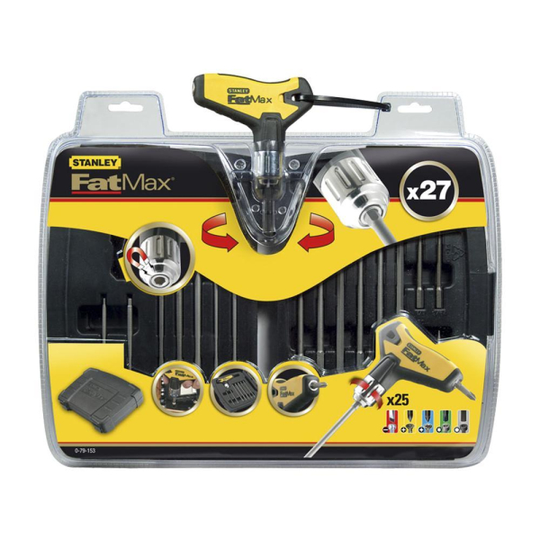 Отвертка STANLEY FATMAX c храповым механизмом с 27-ю вставками     0-79-153