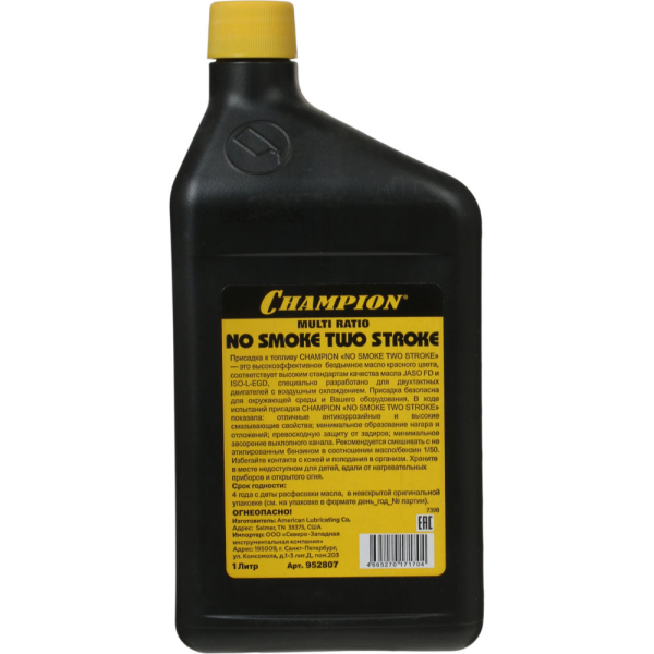 Масло CHAMPION 2-х тактное JASO FD полусинтетика 1л     952807