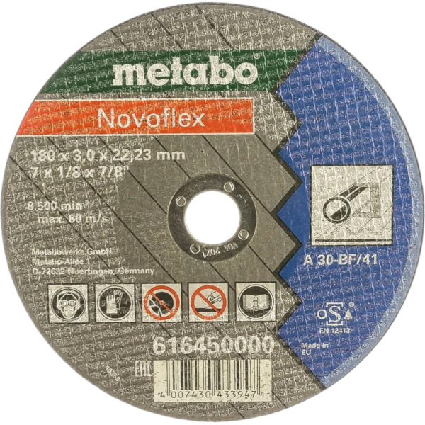 Диск абразивный Metabo Novoflex 180*22*3.0 металл 16450