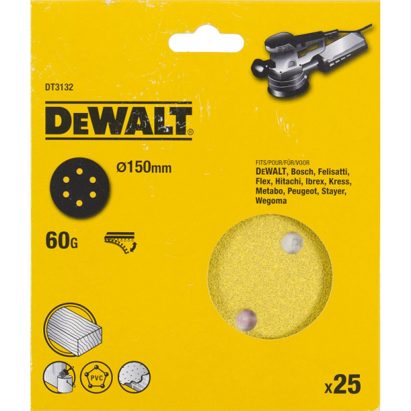 Шкурка ОШМ DEWALT  d 150  DT  3132  XM   Р- 60   DT3132-QZ