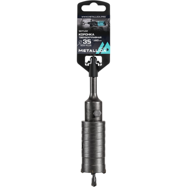 Коронка тв.спл.SDS-plus METALLICA Optima 35x160/100 мм,h=50мм,М22,0х2,0 мм с адаптером   907122