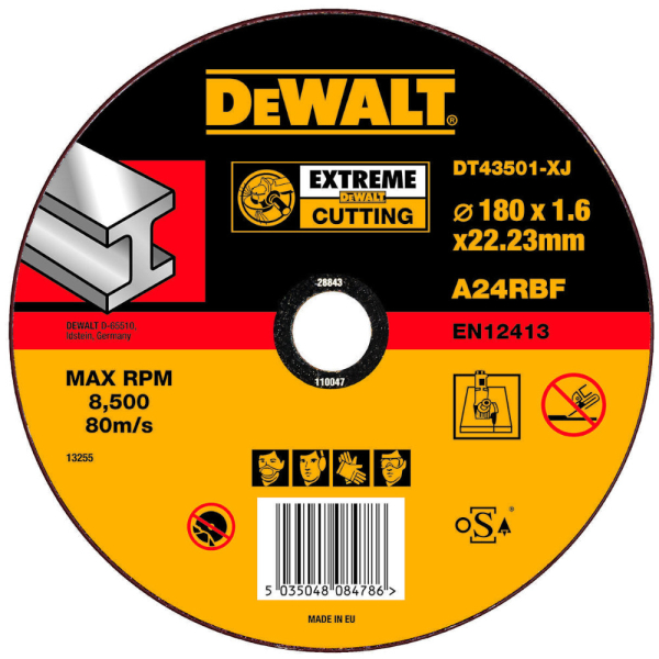 Диск абразивный DEWALT EXTREME 180*1,6*22.2 металл DT 43501