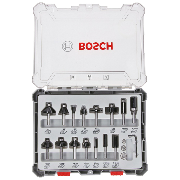 Набор фрез BOSCH 8 мм из 15 штук   2.607.017.472