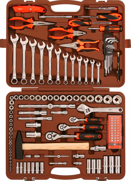 Набор универсального инструмента OMBRA 1/2", 3/8" и 1/4"DR (131 предм.)   OMT131S