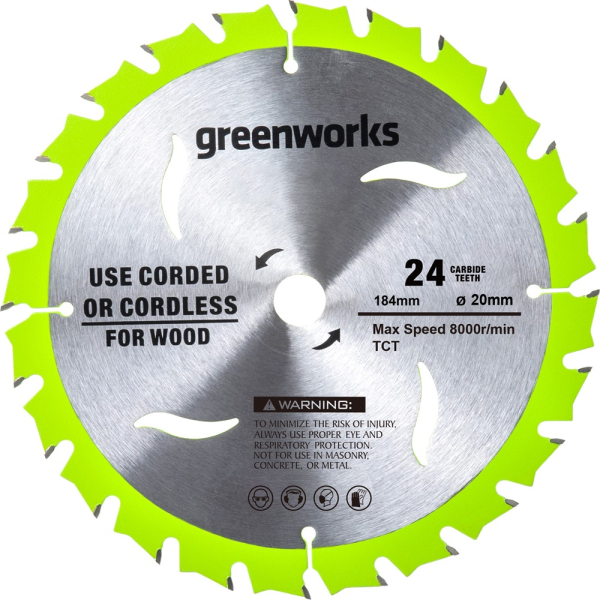 Диск пильный GREENWORKS 184x20х24T   2943407