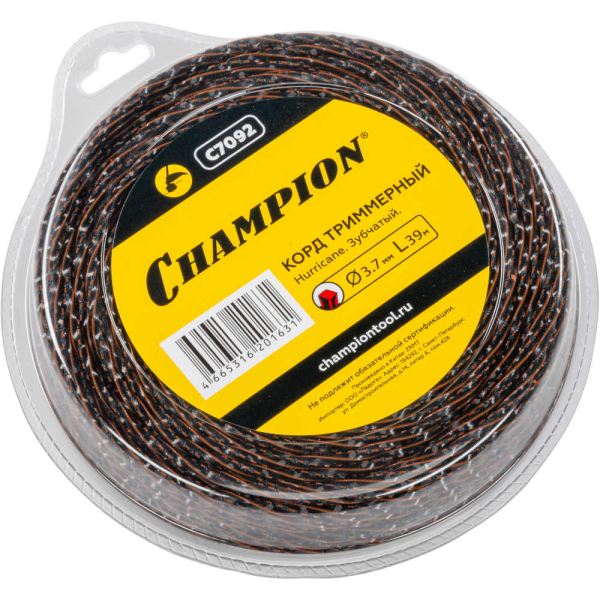 Леска CHAMPION Hurricane saw twist 3,7*39 м (зубчатая витая)+нож   C7092