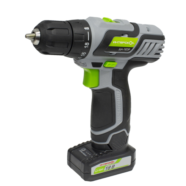 Дрель аккумуляторная Интерскол ДА-18 ЭР (2 аккумулятора, 2,0Ач)