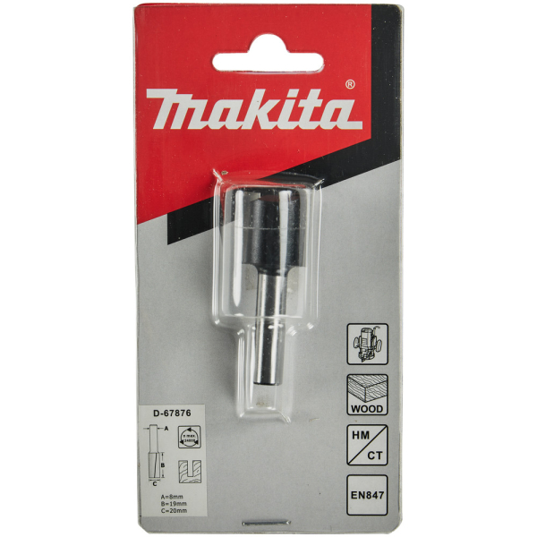 Фреза Makita пазовая c 2 кромками 20*19*8*51*2Т  D-67876