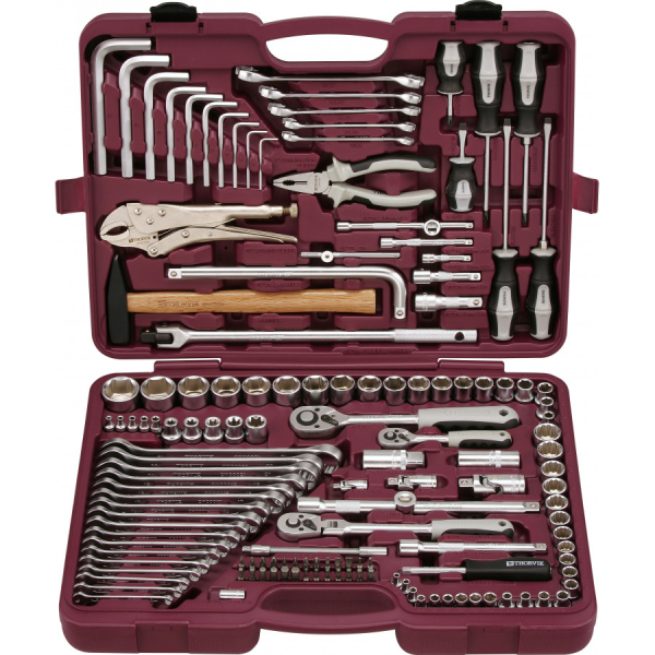 Набор инструмента универсальный THORVIK 1/4", 3/8" и 1/2"DR, 142 предмета   TS142 (UTS0142)