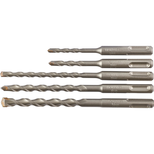 Набор Milwaukee: Набор бит SHOCKWAVE "Крокодил №2" 12шт+Набор буров Contractor SDS+ 5шт