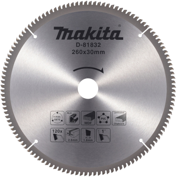 Диск п/п Makita 260*30*2.6/1.8*120T   (D-81832) универсальный