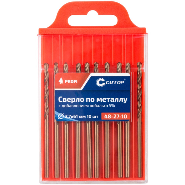Сверло Cutop Profi 2,7*61 по металлу 10 шт   48-27-10