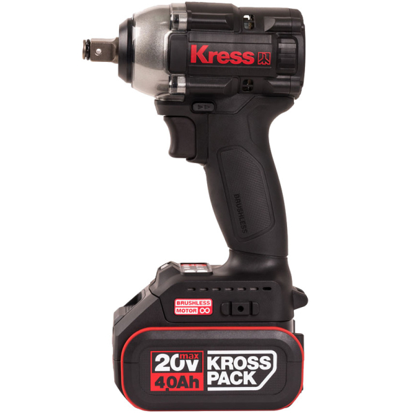 Гайковерт аккумуляторный KRESS KU272.2 20V 4Ач х2, Зу 2А, кейс
