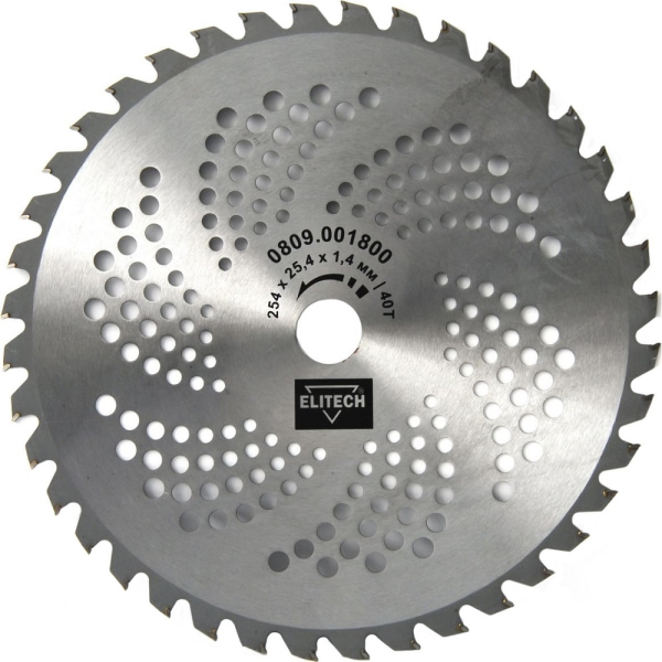 Нож ELITECH  40 зубчатый 254*25,4 мм     0809.001800