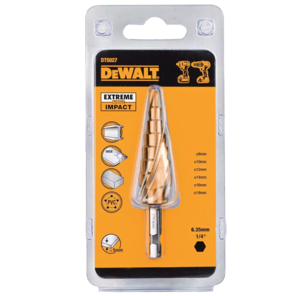 Сверло DEWALT по металлу  6-18 мм ступенчатое   DT 5027 (1шт в упак)