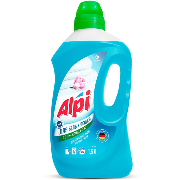 Средство для стирки жидкое GRASS "ALPI white gel" 1.5л   112602