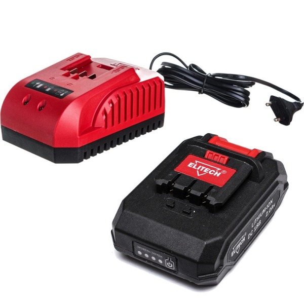 Набор ELITECH аккумуляторная батарея 18 V 2.0Ач * 2шт + з/у * 2шт  1820.131800  