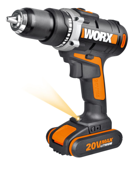 Дрель аккумуляторная WORX WX183.1  20V 2,0Aч кейс