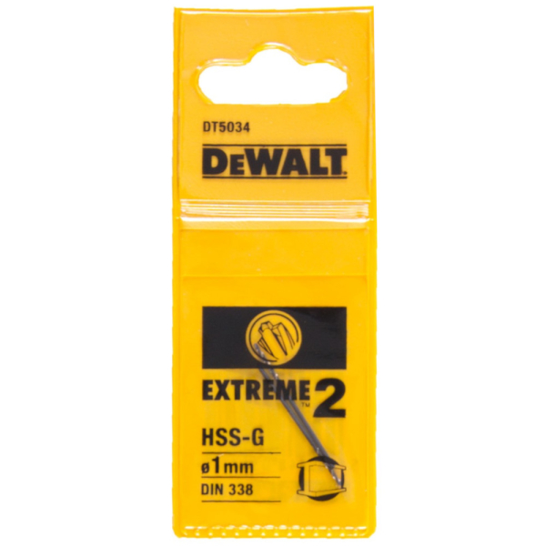 Сверло DEWALT по металлу  1,0*34   DT 5034    (2шт в упак)