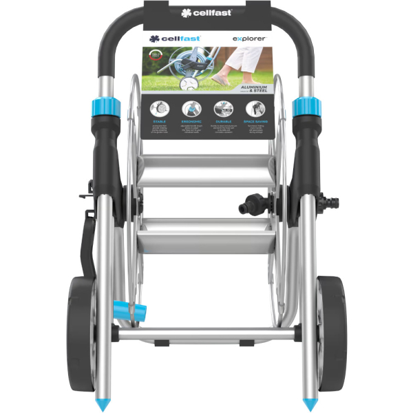 Тележка CELLFAST EXPLORER металлическая для шланга 1/2'' 60м
