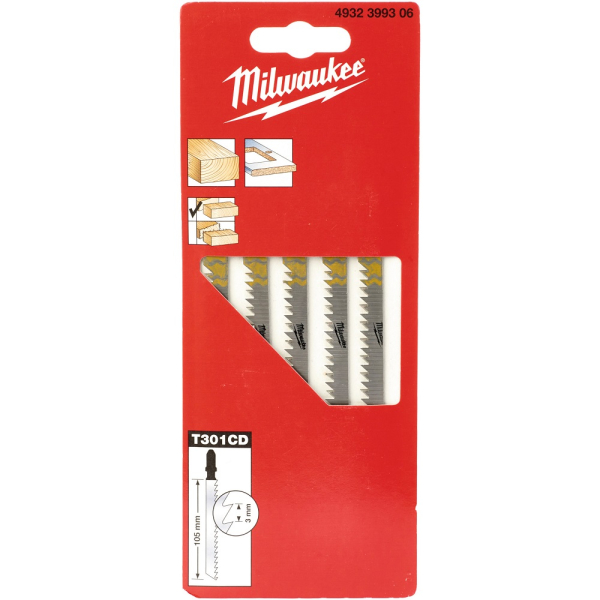 Пилочки Milwaukee для лобзика T301CD 105 мм 5 шт