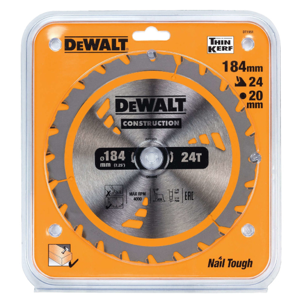 Диск п/п DEWALT DT 1951   184*20*24