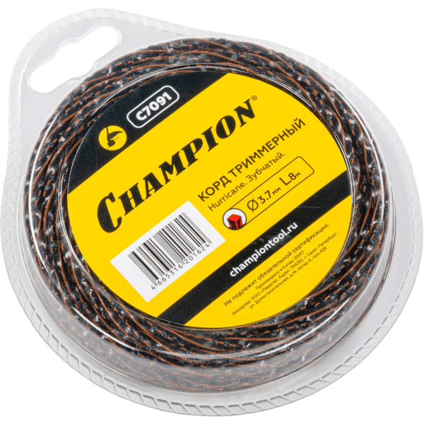 Леска CHAMPION Hurricane saw twist 3,7*8 м (зубчатая витая)   C7091