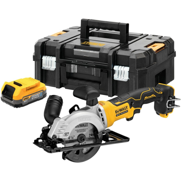Пила дисковая аккумуляторная мини DEWALT DCS 571 E1T