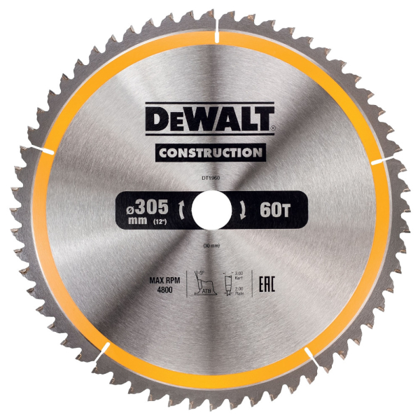 Диск п/п DEWALT DT 1960   305*30*60