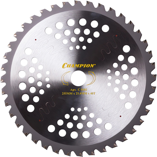 Нож CHAMPION для триммера Ninja 40 зубчатый d=255*25,4mm твердосплавные зубцы   C5182