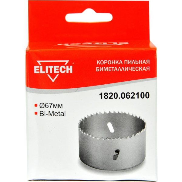 Цифенбор биметаллический ELITECH 67 мм   1820.062100