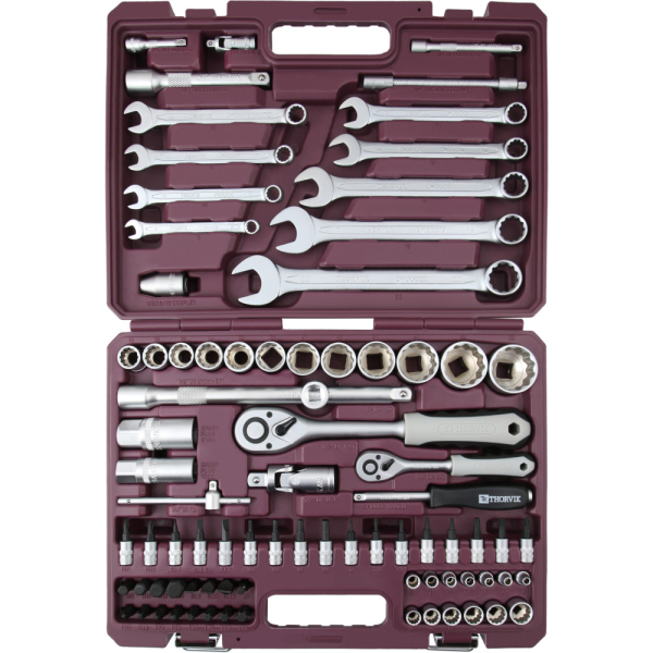 Набор инструмента универсальный THORVIK 1/4", 1/2"DR 82 предмета   TS082/12