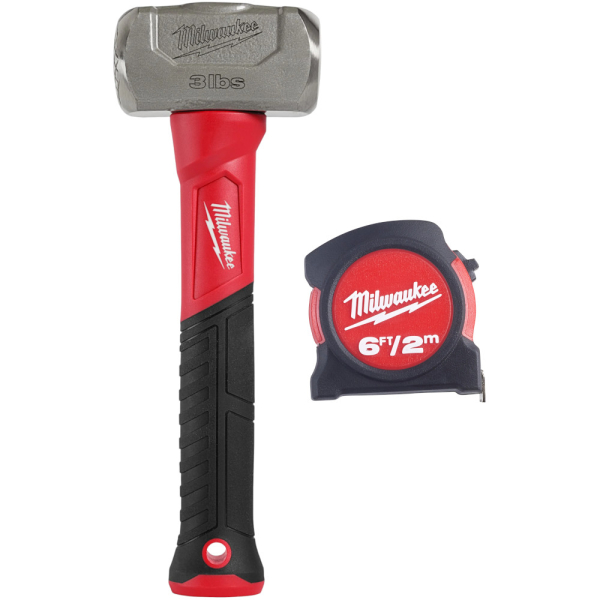 Набор Milwaukee: Кувалда 1.36 кг+Рулетка 2м*13мм 6фт