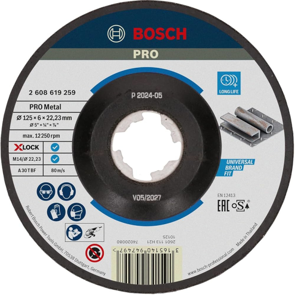 Диск абразивный BOSCH X-LOCK Expert for Metal 125*6*22.2     2.608.619.259
