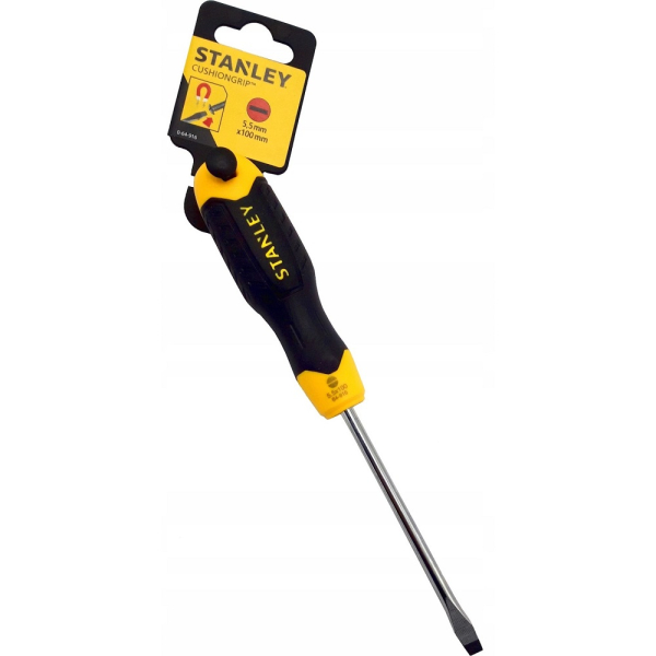Отвертка STANLEY CUSHIONGRIP прямой шлиц 5x100мм     0-64-916