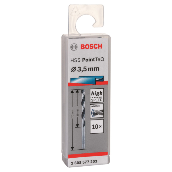 Сверло BOSCH PointTeQ 3.5*70 по металлу спиральное 10шт     2.608.577.203