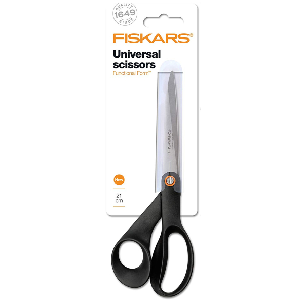 Ножницы Fiskars универсальные средние 21 см (чёрные)   1019197